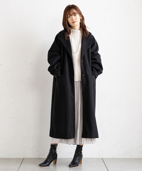prose verse（プロズヴェール）の「ボリューム袖ラグランコート（チェスターコート・レディース・モカ/ブルー/ブラック/アイボリー・MEDIUM/LARGE）」の20枚目の写真