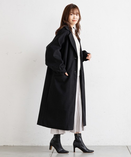 prose verse（プロズヴェール）の「ボリューム袖ラグランコート（チェスターコート・レディース・モカ/ブルー/ブラック/アイボリー・MEDIUM/LARGE）」の22枚目の写真