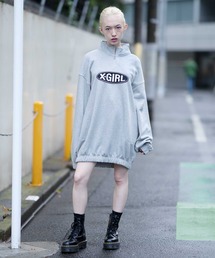 X-girl | BASIC OVAL LOGO HALF ZIP SWEAT DRESS(ワンピース)