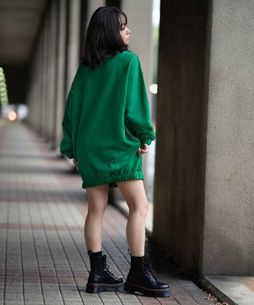 X-girl（エックスガール）の「BASIC OVAL LOGO HALF ZIP SWEAT DRESS（ワンピース・レディース・ブラック/グリーン/アッシュ・S/M）」の20枚目の写真
