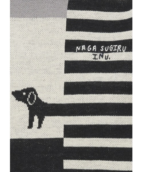 Design Tshirts Store graniph（デザイン　ティーシャツ　ストア　グラニフ）の「ナガスギルイヌ｜グラフィックジャカードニット（ニット/セーター・メンズ・ブラック・SMALL/MEDIUM/LARGE）」の4枚目の写真