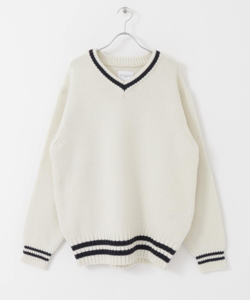 URBAN RESEARCH（アーバンリサーチ）の「メリノウールチルデンニット（ニット/セーター・メンズ・ホワイト/ネイビー・MEDIUM/LARGE）」の17枚目の写真