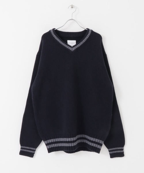 URBAN RESEARCH（アーバンリサーチ）の「メリノウールチルデンニット（ニット/セーター・メンズ・ホワイト/ネイビー・MEDIUM/LARGE）」の19枚目の写真