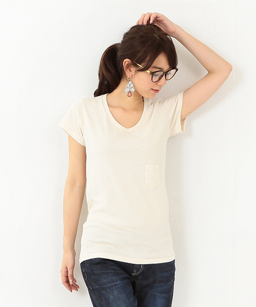 Ray BEAMS(レイビームス)の「Mixta / ポケットT(Tシャツ/カットソー・レディース・オフホワイト/ブラック系その他/イエロー/ネイビー/ブルー/レッド・ONE SIZE)」の7枚目の写真