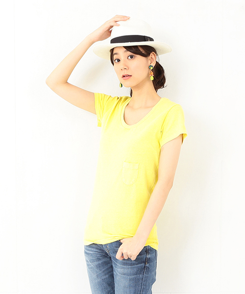 Ray BEAMS(レイビームス)の「Mixta / ポケットT(Tシャツ/カットソー・レディース・オフホワイト/ブラック系その他/イエロー/ネイビー/ブルー/レッド・ONE SIZE)」の8枚目の写真