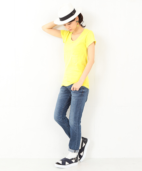 Ray BEAMS(レイビームス)の「Mixta / ポケットT(Tシャツ/カットソー・レディース・オフホワイト/ブラック系その他/イエロー/ネイビー/ブルー/レッド・ONE SIZE)」の18枚目の写真