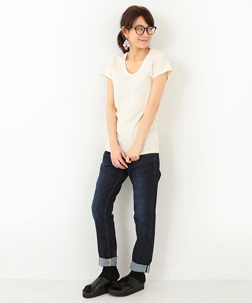 Ray BEAMS(レイビームス)の「Mixta / ポケットT(Tシャツ/カットソー・レディース・オフホワイト/ブラック系その他/イエロー/ネイビー/ブルー/レッド・ONE SIZE)」の14枚目の写真