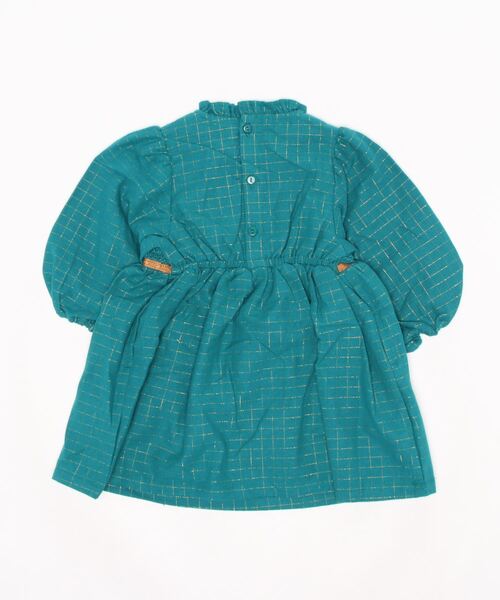 petit main（プティマイン）の「スモッキングワンピース（ワンピース・キッズ・パープル/オフホワイト/ターコイズブルー・80ｃｍ/90cm/110cm/100cm/120cm/130cm）」の4枚目の写真