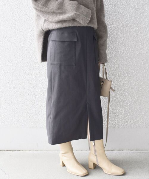 SHIPS（シップス）の「〈手洗い可能〉バックラッシュストレッチタイトスカート◇（スカート・レディース・ベージュ/ピンク/グリーン/ダークグレー・40/38/36）」の8枚目の写真