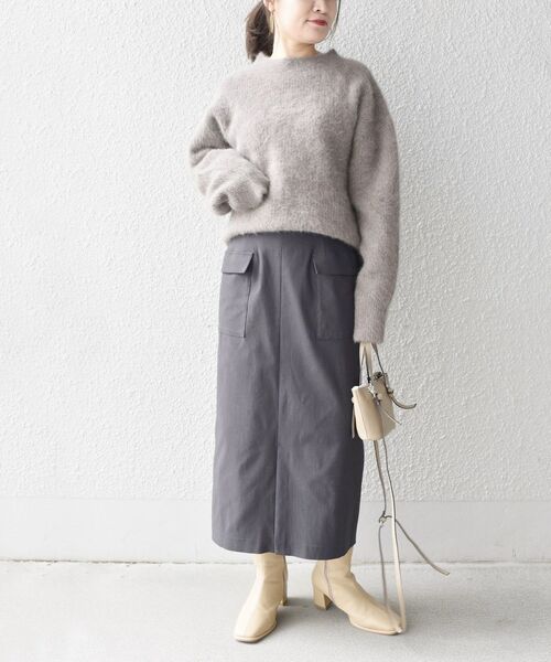 SHIPS（シップス）の「〈手洗い可能〉バックラッシュストレッチタイトスカート◇（スカート・レディース・ベージュ/ピンク/グリーン/ダークグレー・40/38/36）」の5枚目の写真