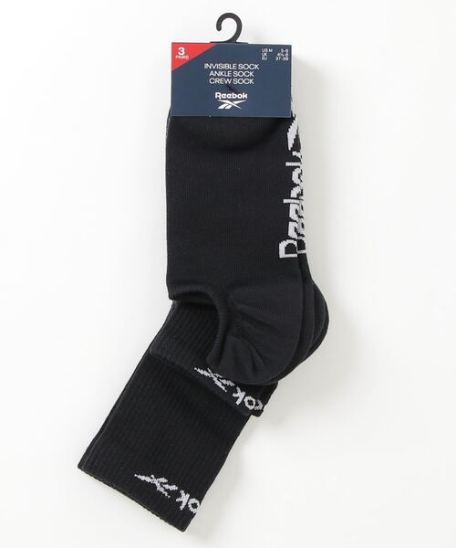 Reebok（リーボック）の「アクティブ ファウンデーション アンクル ソックス 3足組 / Active Foundation Ankle Socks 3 Pairs（ソックス/靴下・メンズ・ブラック・SMALL/MEDIUM/LARGE/XL）」の2枚目の写真