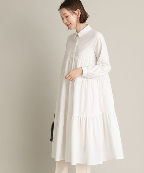 □美品◆ロッソ◆F by ROSSO イージーケアティアードボリュームワンピース F by ROSSO（エフバイロッソ）の「F by ROSSO イージーケア