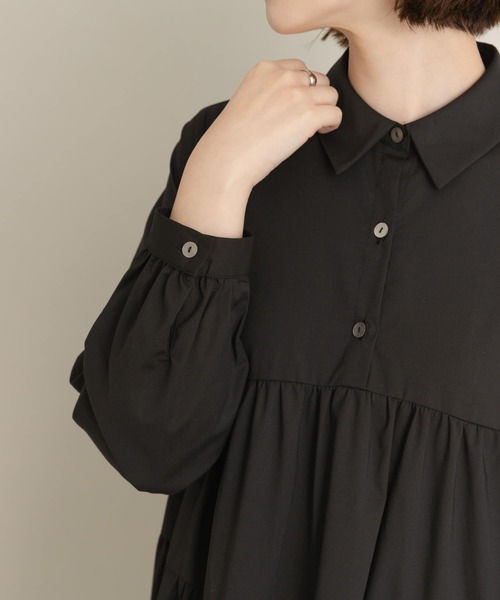 □美品◆ロッソ◆F by ROSSO イージーケアティアードボリュームワンピース F by ROSSO（エフバイロッソ）の「F by ROSSO イージーケア
