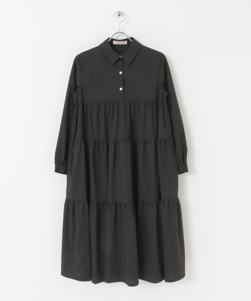 □美品◆ロッソ◆F by ROSSO イージーケアティアードボリュームワンピース F by ROSSO（エフバイロッソ）の「F by ROSSO イージーケア