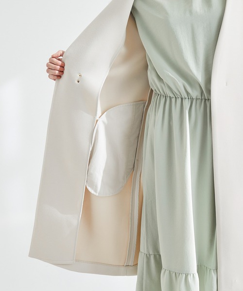 ROPE' PICNIC（ロペピクニック）の「ダンボールカラーレスコート　スプリングコート（その他アウター・レディース・ベージュ/ライトグリーン/ブラウン系その他・40/38）」の7枚目の写真