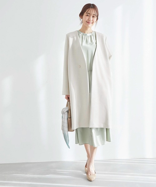ROPE' PICNIC（ロペピクニック）の「ダンボールカラーレスコート　スプリングコート（その他アウター・レディース・ベージュ/ライトグリーン/ブラウン系その他・40/38）」の10枚目の写真