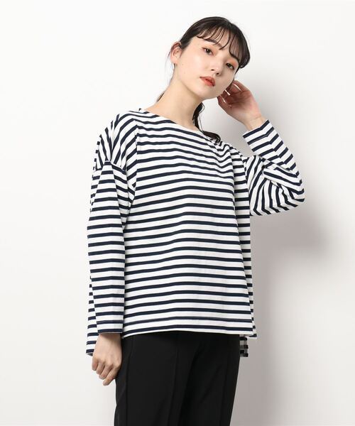 Te chichi(テチチ)の「バックファスナーボーダーカットソー(Tシャツ/カットソー・レディース・ネイビー/イエロー/ブルー・フリ-)」の9枚目の写真