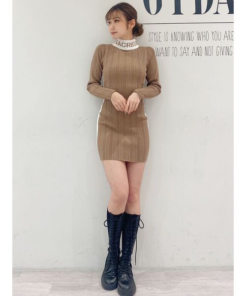 GYDA(ジェイダ)の「SACRED ニットタイトワンピース(ワンピース・レディース・ブラック/ベージュ・FREE)」の17枚目の写真