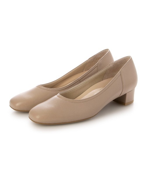 Riz raffinee（リズラフィーネ）の「【3E】ローヒールスクエアトゥパンプス（パンプス・レディース・ブラック/ベージュ・23cm/23.5cm/24cm/24.5cm/22.5cm）」の2枚目の写真