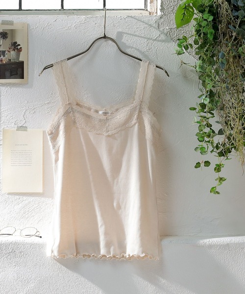 Honeys（ハニーズ）の「テレコレースキャミソール（キャミソール・レディース・ネイビー/ピンク系その他/オフホワイト/モカ/ライトベージュ/ブラック/ブルー系その他/ダークブルー/キャメル・S/M/L/LL）」の5枚目の写真