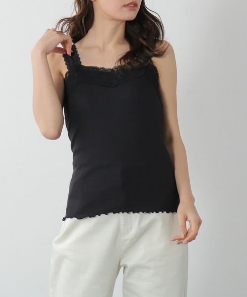 Honeys（ハニーズ）の「テレコレースキャミソール（キャミソール・レディース・ネイビー/ピンク系その他/オフホワイト/モカ/ライトベージュ/ブラック/ブルー系その他/ダークブルー/キャメル・S/M/L/LL）」の16枚目の写真