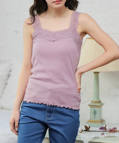 Honeys（ハニーズ）の「テレコレースキャミソール（キャミソール・レディース・ネイビー/ピンク系その他/オフホワイト/モカ/ライトベージュ/ブラック/ブルー系その他/ダークブルー/キャメル・S/M/L/LL）」の20枚目の写真