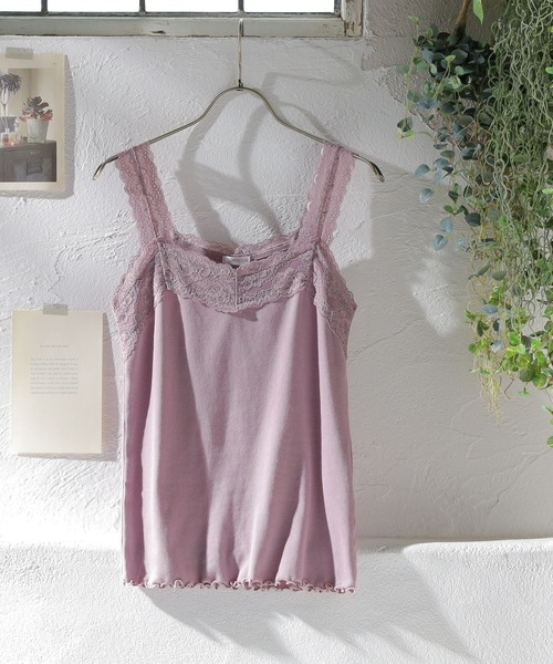 Honeys（ハニーズ）の「テレコレースキャミソール（キャミソール・レディース・ネイビー/ピンク系その他/オフホワイト/モカ/ライトベージュ/ブラック/ブルー系その他/ダークブルー/キャメル・S/M/L/LL）」の19枚目の写真