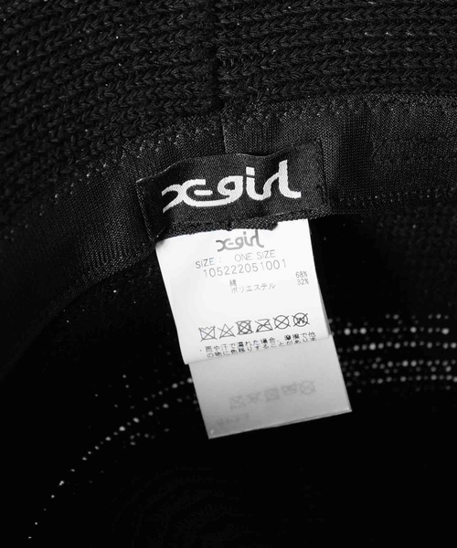 X-girl(エックスガール)の「STRAW BUCKET HAT(ハット・レディース・ブラック/ベージュ・ONE SIZE)」の4枚目の写真