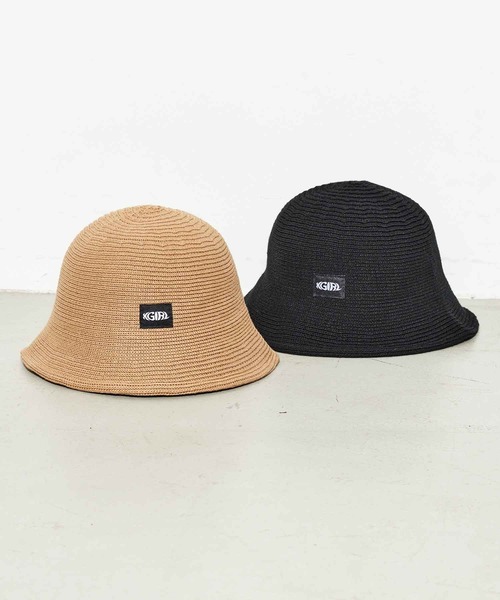 X-girl(エックスガール)の「STRAW BUCKET HAT(ハット・レディース・ブラック/ベージュ・ONE SIZE)」の8枚目の写真