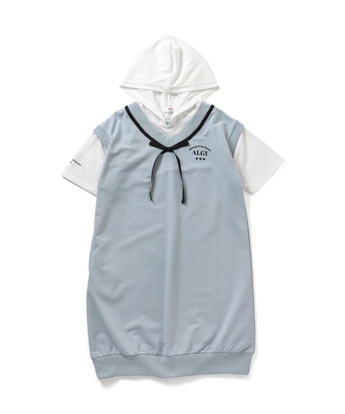 algy(アルジー)の「ベストドッキング風ワンピ(ワンピース・キッズ・ネイビー/ベージュ/サックスブルー・SMALL/MEDIUM/XX-SMALL/X-SMALL)」の3枚目の写真