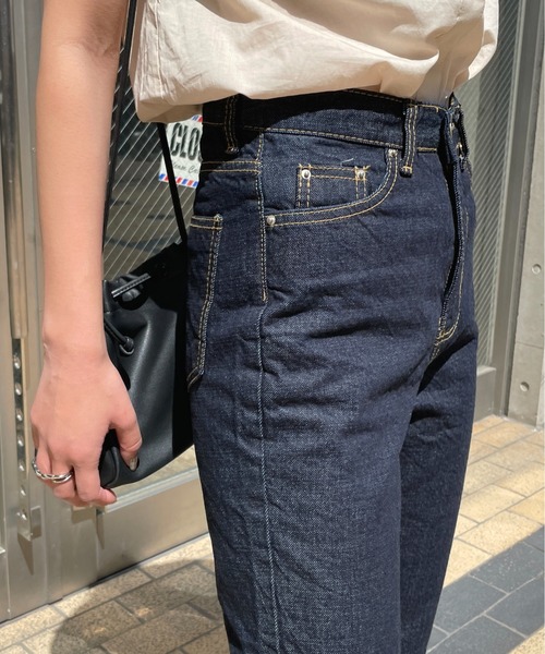 Meli rich（メリーリッチ）の「オールシーズン使える。ストレートデニム（デニムパンツ・レディース・アイボリー/インディゴブルー・FREE）」の10枚目の写真