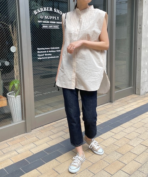 Meli rich（メリーリッチ）の「オールシーズン使える。ストレートデニム（デニムパンツ・レディース・アイボリー/インディゴブルー・FREE）」の6枚目の写真