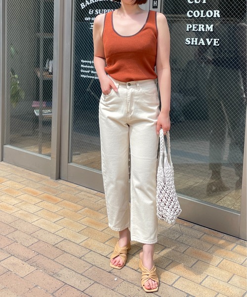 Meli rich（メリーリッチ）の「オールシーズン使える。ストレートデニム（デニムパンツ・レディース・アイボリー/インディゴブルー・FREE）」の13枚目の写真