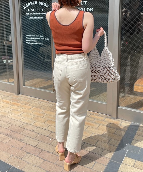 Meli rich（メリーリッチ）の「オールシーズン使える。ストレートデニム（デニムパンツ・レディース・アイボリー/インディゴブルー・FREE）」の18枚目の写真