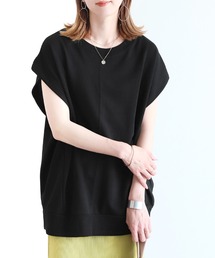 reca | ミニ裏毛切替ロングトップス(Tシャツ/カットソー)