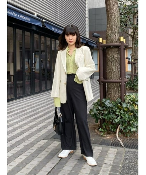 MOUSSY（マウジー）の「DOBBY CHECK ジャケット（テーラードジャケット・レディース・ブラウン/キナリ/ベージュ・1/2）」の10枚目の写真