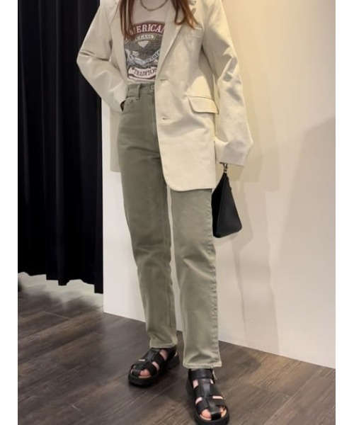 MOUSSY（マウジー）の「DOBBY CHECK ジャケット（テーラードジャケット・レディース・ブラウン/キナリ/ベージュ・1/2）」の17枚目の写真