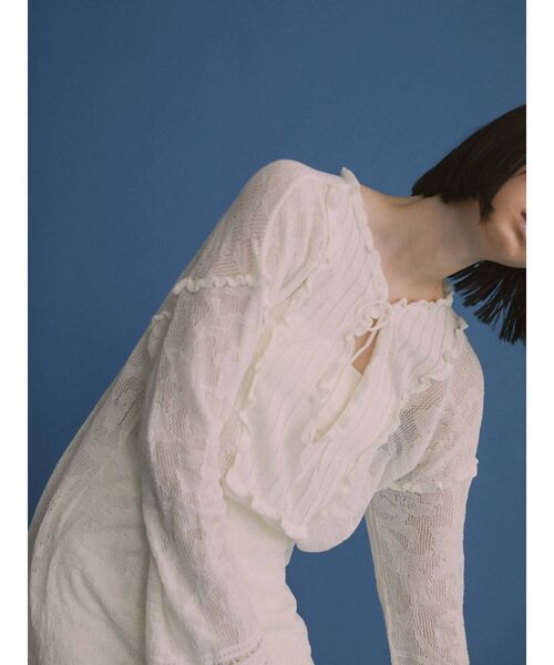 merry jenny（メリージェニー）の「シアーニットカフタンドレス（ワンピース・レディース・ブラック/アイボリー・FREE）」の21枚目の写真