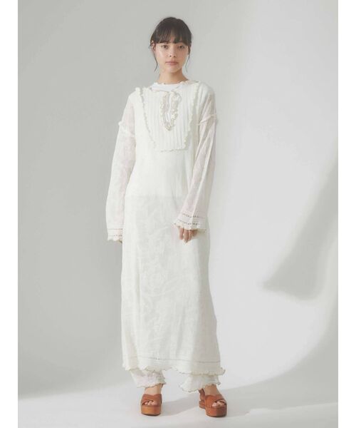 merry jenny（メリージェニー）の「シアーニットカフタンドレス（ワンピース・レディース・ブラック/アイボリー・FREE）」の10枚目の写真