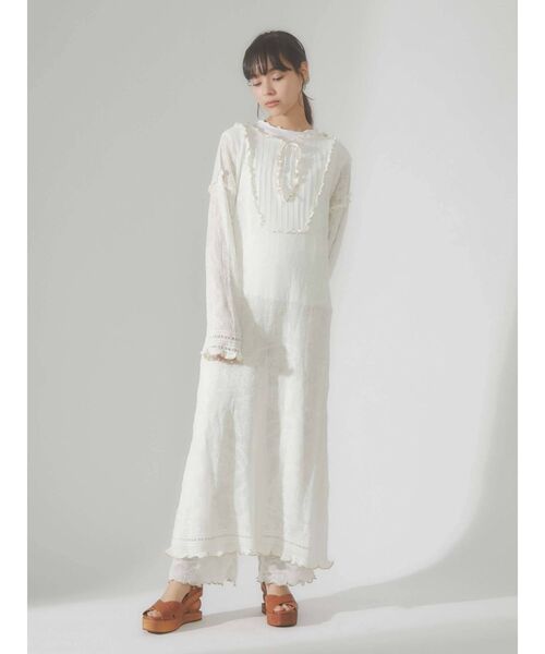 merry jenny（メリージェニー）の「シアーニットカフタンドレス（ワンピース・レディース・ブラック/アイボリー・FREE）」の7枚目の写真