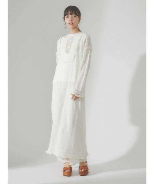 merry jenny（メリージェニー）の「シアーニットカフタンドレス（ワンピース・レディース・ブラック/アイボリー・FREE）」の22枚目の写真