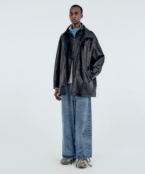 Iroquois（イロコイ）の「OPEN-END DENIM WIDE PT（デニムパンツ・メンズ・ケミカルウォッシュ/ライトインディゴブルー・1/3/2）」の16枚目の写真