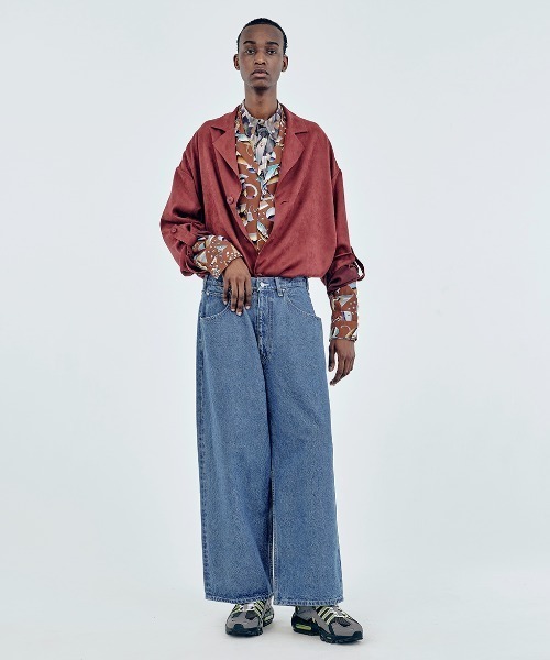 Iroquois（イロコイ）の「OPEN-END DENIM WIDE PT（デニムパンツ・メンズ・ケミカルウォッシュ/ライトインディゴブルー・1/3/2）」の22枚目の写真