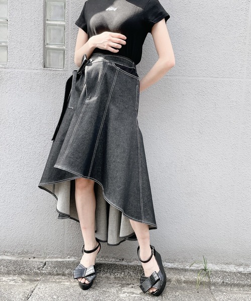 lilLilly(リルリリー)の「デザインベルトデニムスカート(デニムスカート・レディース・ブラック/インディゴブルー・FREE)」の20枚目の写真