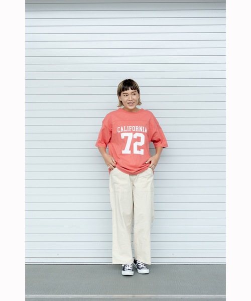 Ocean Pacific（オーシャンパシフィック）の「【OP:オーピー】レディース フットボールTシャツ（Tシャツ/カットソー・レディース・チャコールグレー/アイボリー/レッド・MEDIUM/LARGE/X-LARGE）」の13枚目の写真