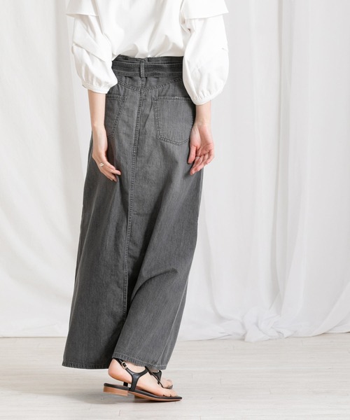 Moname（モナーム）の「Aラインデニムロングスカート（スカート・レディース・ブラック・FREE）」の20枚目の写真