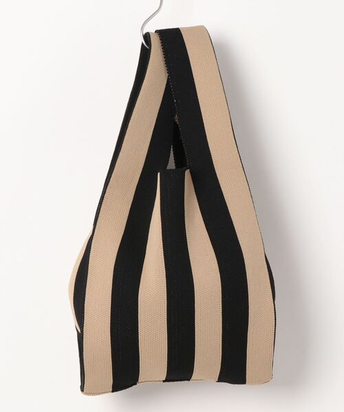 LE MORE（リモア）の「ストライプニットマルシェトートバッグ（トートバッグ・レディース・ベージュ/ブラック/アイボリー・FREE）」の16枚目の写真