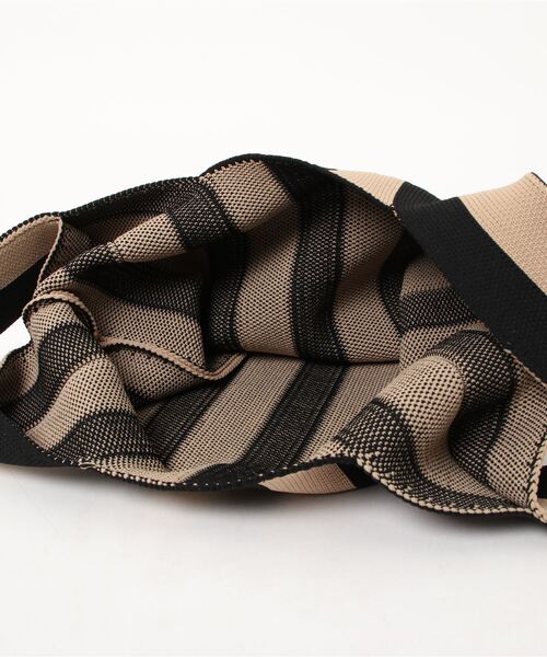 LE MORE（リモア）の「ストライプニットマルシェトートバッグ（トートバッグ・レディース・ベージュ/ブラック/アイボリー・FREE）」の14枚目の写真