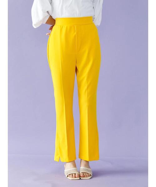koe(コエ)の「カットジョーゼット サイドベンツパンツ*(スラックス・レディース・オレンジ/イエロー/ブラック・M)」の10枚目の写真