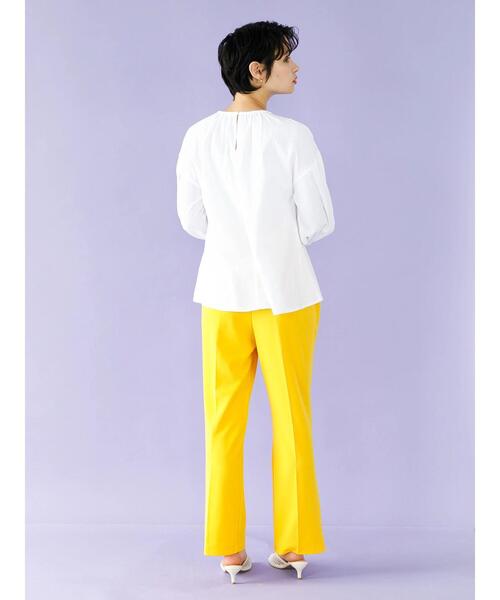 koe(コエ)の「カットジョーゼット サイドベンツパンツ*(スラックス・レディース・オレンジ/イエロー/ブラック・M)」の13枚目の写真